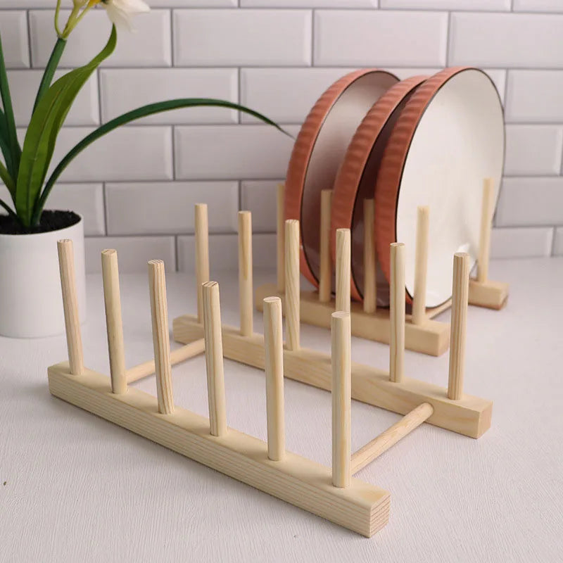 Wooden Multi-Function Dish Drying Rack with Drainboard – Kitchen Tableware Storage Organizer