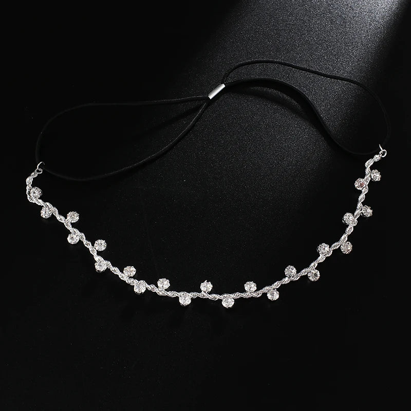 Crystal Chain Bridal Hair Jewelry Headband – Wedding Charm Head Band for Women