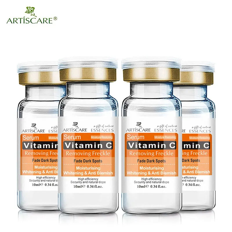 ARTISCARE Vitamin C Serum 4-Piece Facial Care Set – Hyaluronic Acid Moisturizing Nourishing Essence