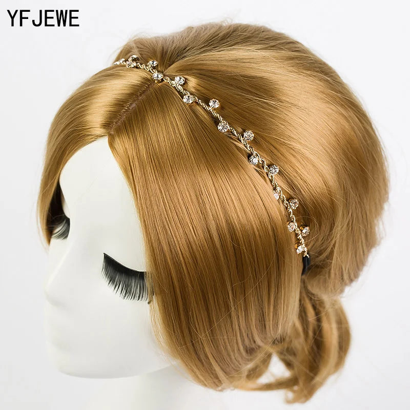 Crystal Chain Bridal Hair Jewelry Headband – Wedding Charm Head Band for Women
