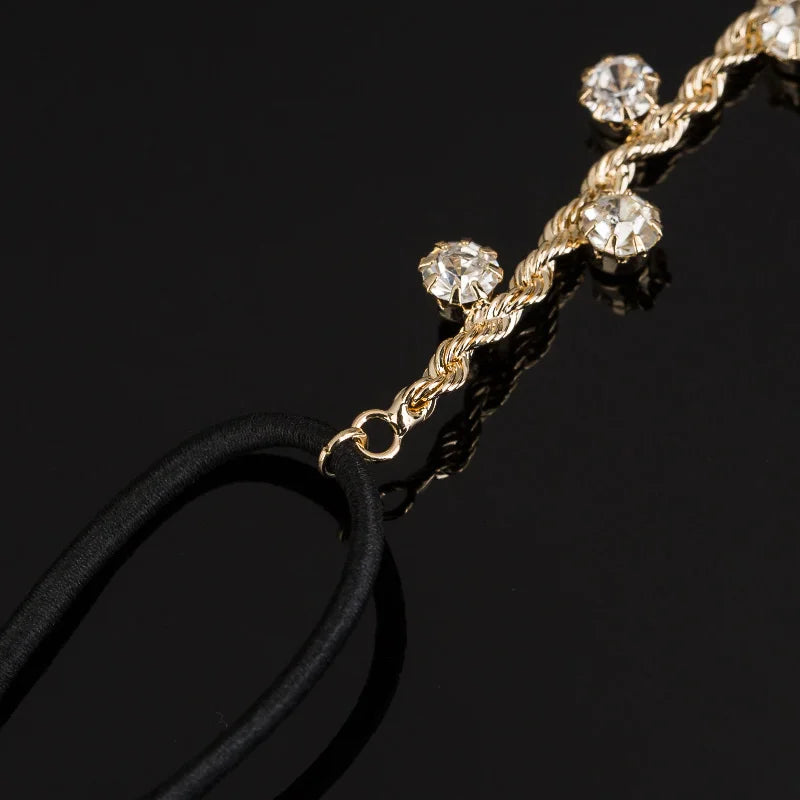 Crystal Chain Bridal Hair Jewelry Headband – Wedding Charm Head Band for Women