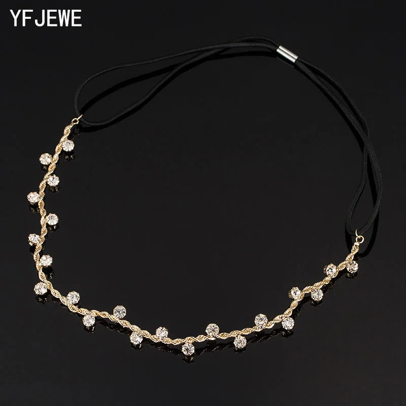 Crystal Chain Bridal Hair Jewelry Headband – Wedding Charm Head Band for Women