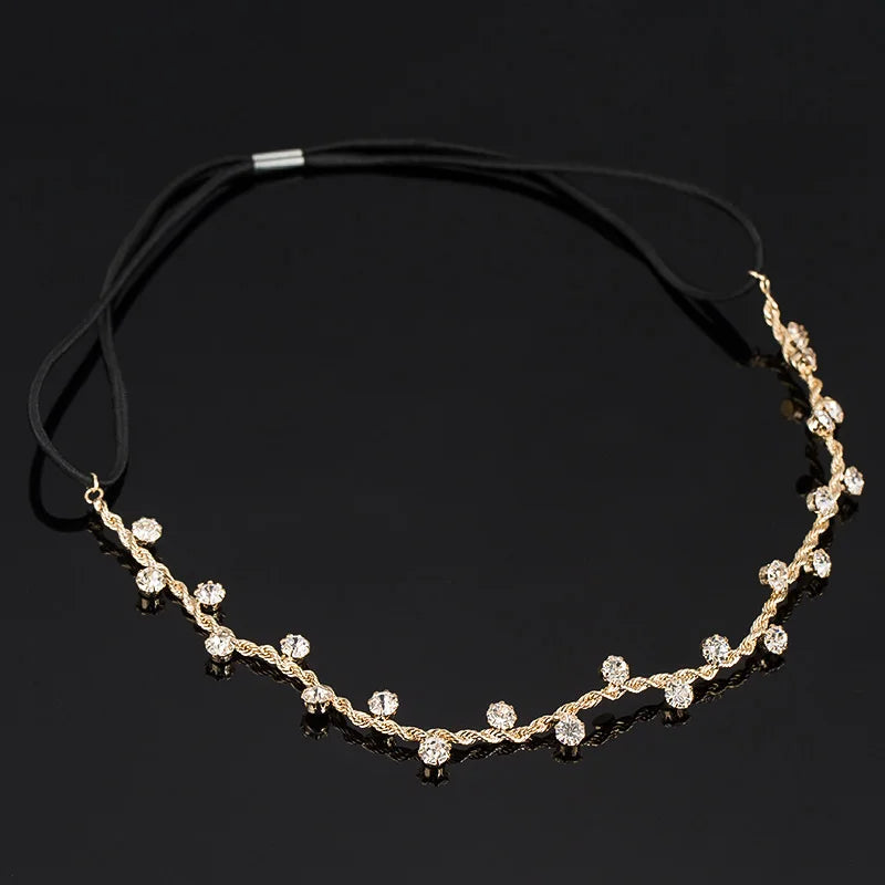 Crystal Chain Bridal Hair Jewelry Headband – Wedding Charm Head Band for Women
