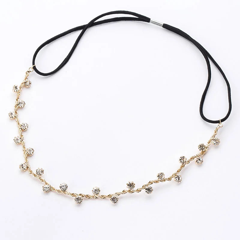 Crystal Chain Bridal Hair Jewelry Headband – Wedding Charm Head Band for Women