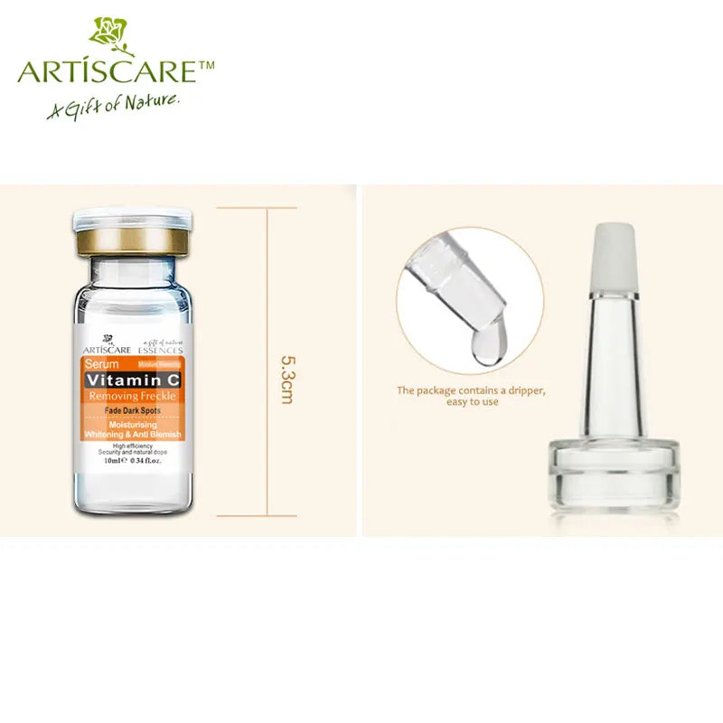 ARTISCARE Vitamin C Serum 4-Piece Facial Care Set – Hyaluronic Acid Moisturizing Nourishing Essence