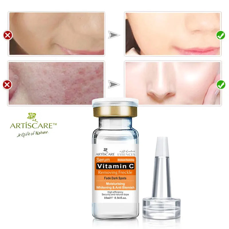 ARTISCARE Vitamin C Serum 4-Piece Facial Care Set – Hyaluronic Acid Moisturizing Nourishing Essence