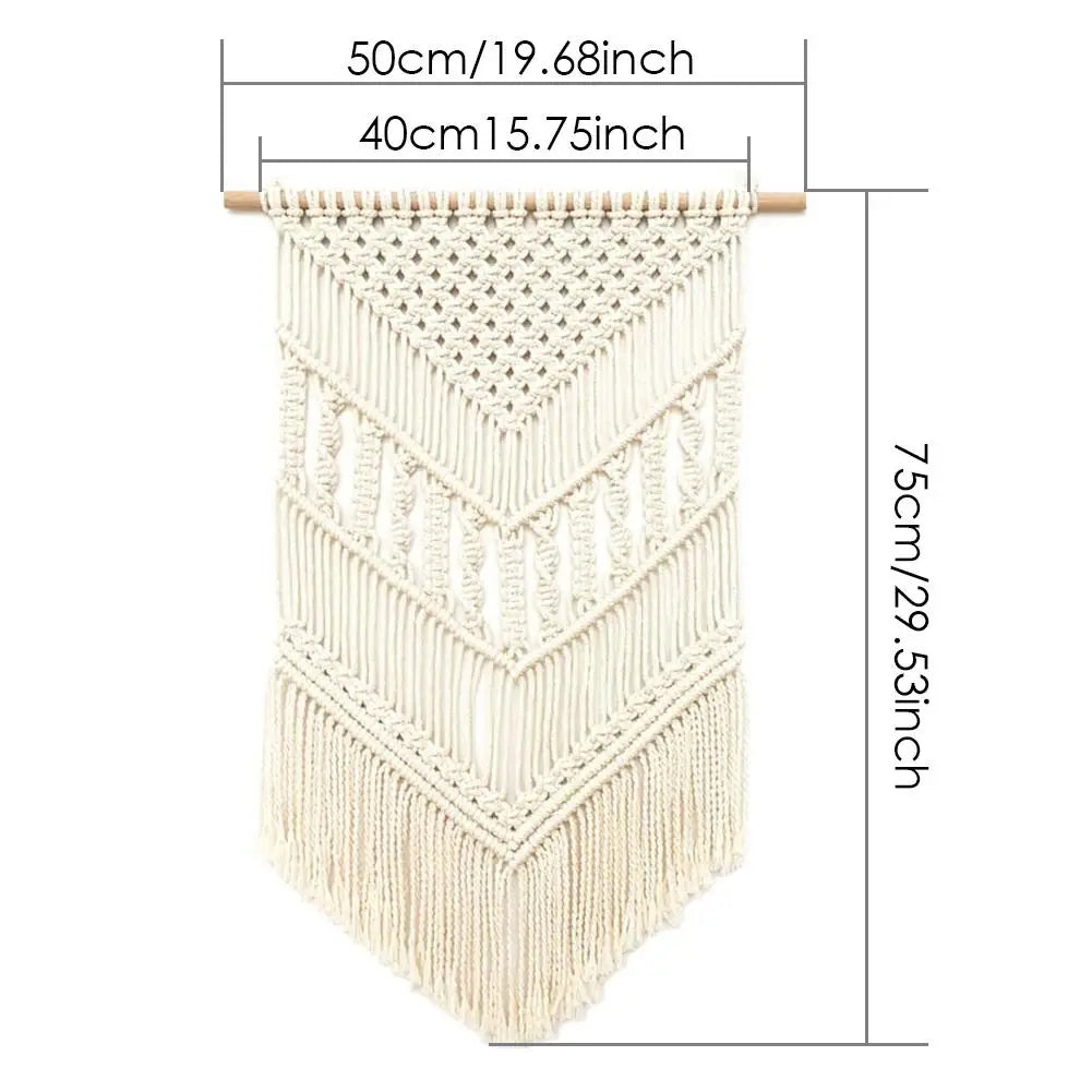 Bohemian Macrame Wall Hanging | Geometric Woven Tapestry for Home Decor