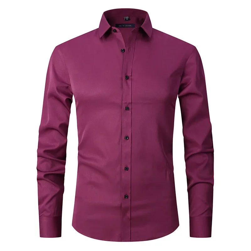Men’s Slim Fit Long Sleeve Business Dress Shirt – Formal Casual Elegant Blouse