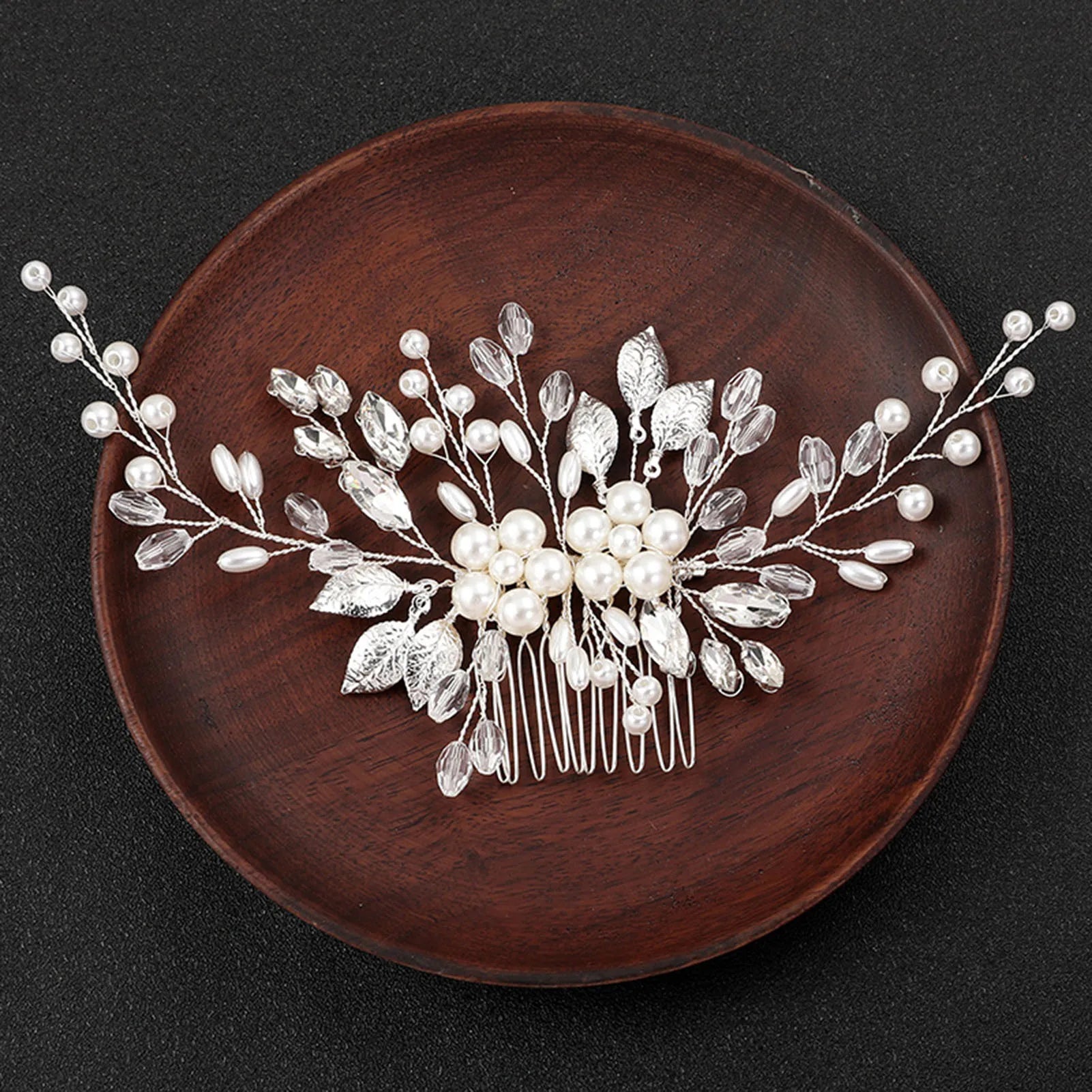 Wedding Crystal Flower Hair Clips & Pearl Barrette Combs – Bridal Headdress Hair Decor for Women