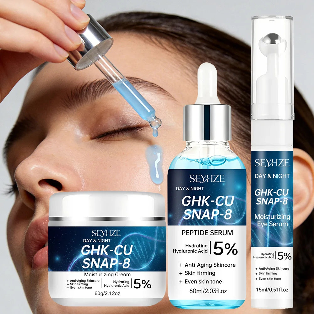 SEYHZE 3-Piece Tightening Lifting Facial Skincare Kit – Eye Essence Moisturizing Cream & Serum