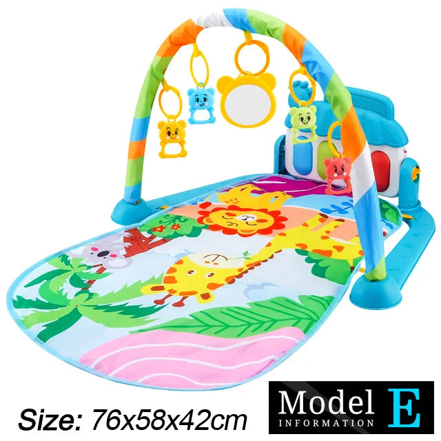 Baby Gym Activity Mat with Kick & Play Piano – Musical Floor Mat for Infants 0-36 Months