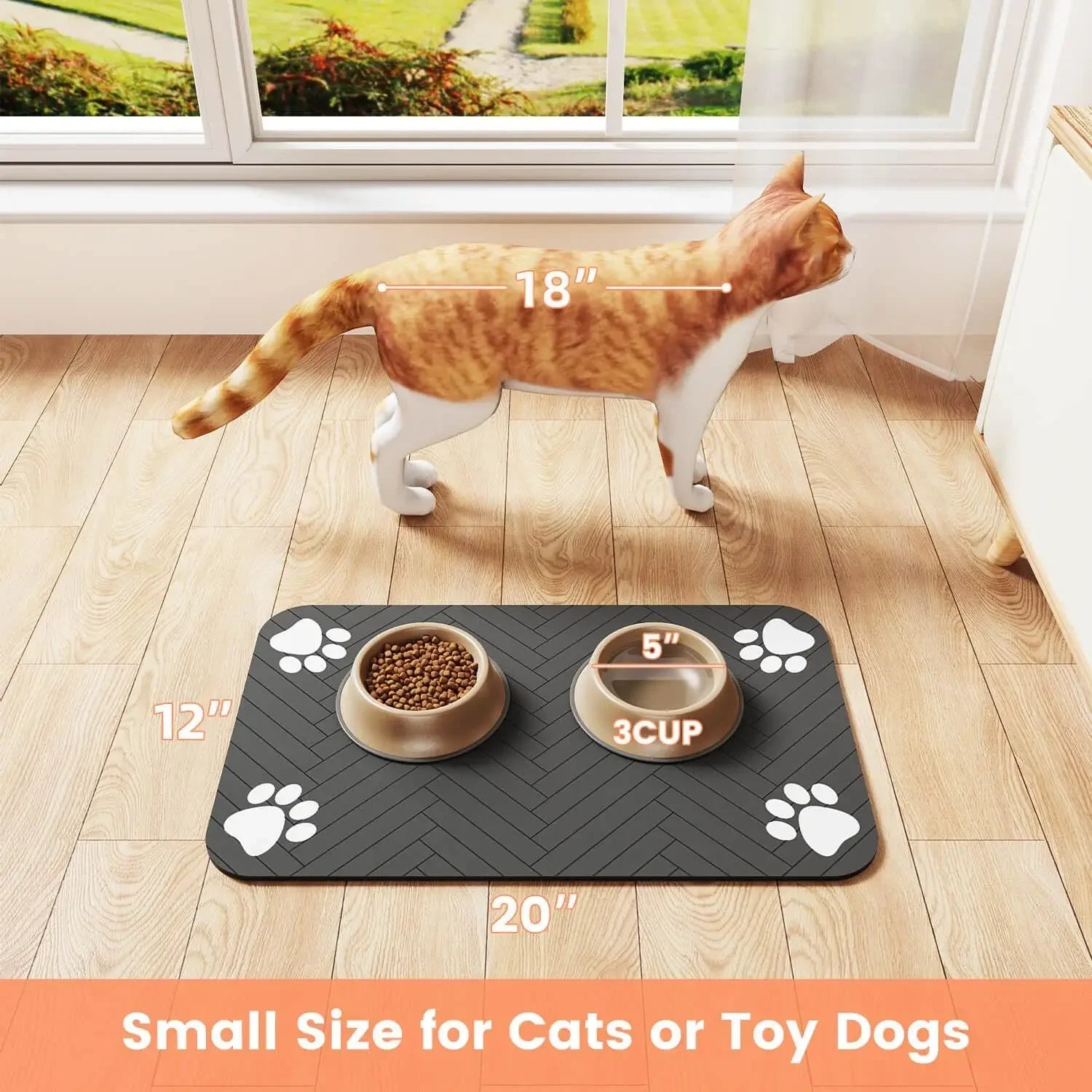 Absorbent Pet Feeding Mat – Waterproof Quick-Dry Placemat for Dog & Cat Food Bowls