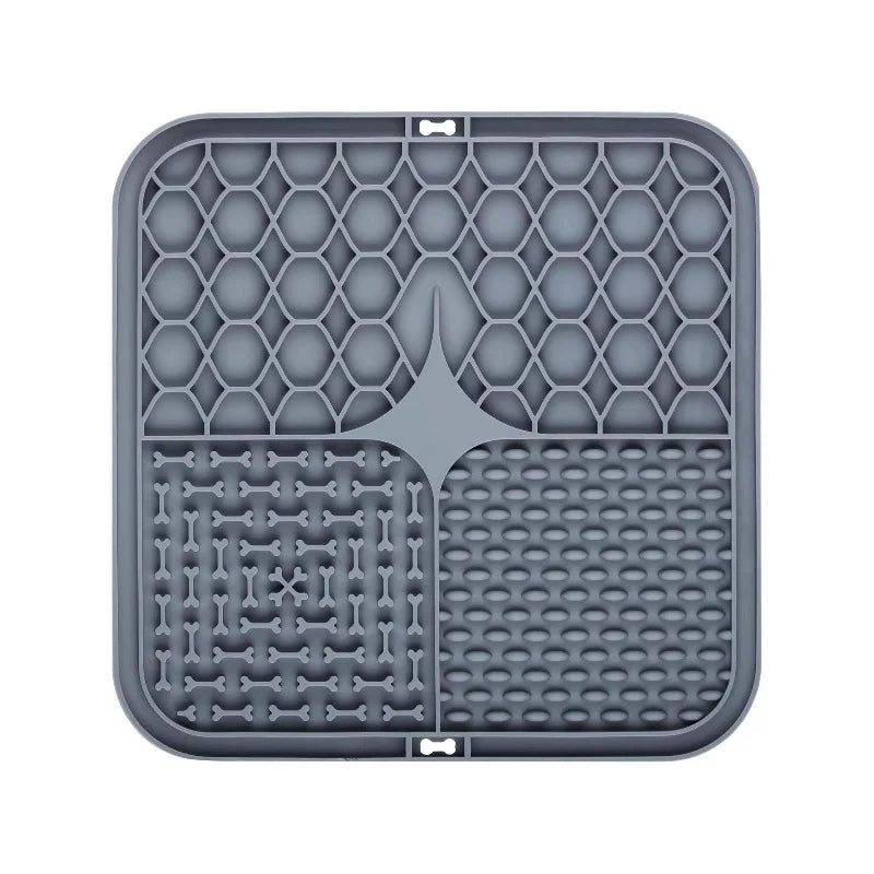 Silicone Dog Lick Mat Slow Feeder – Bath Distraction Suction Plate for Dog Training