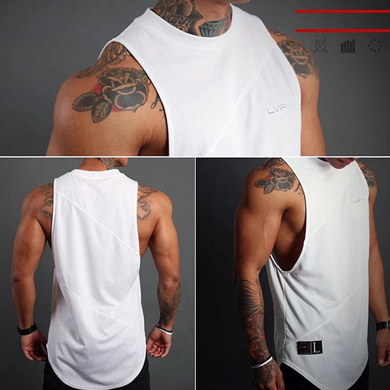 Men’s Gym Bodybuilding Sleeveless Muscle Tank Top – Cotton Workout Sports Vest