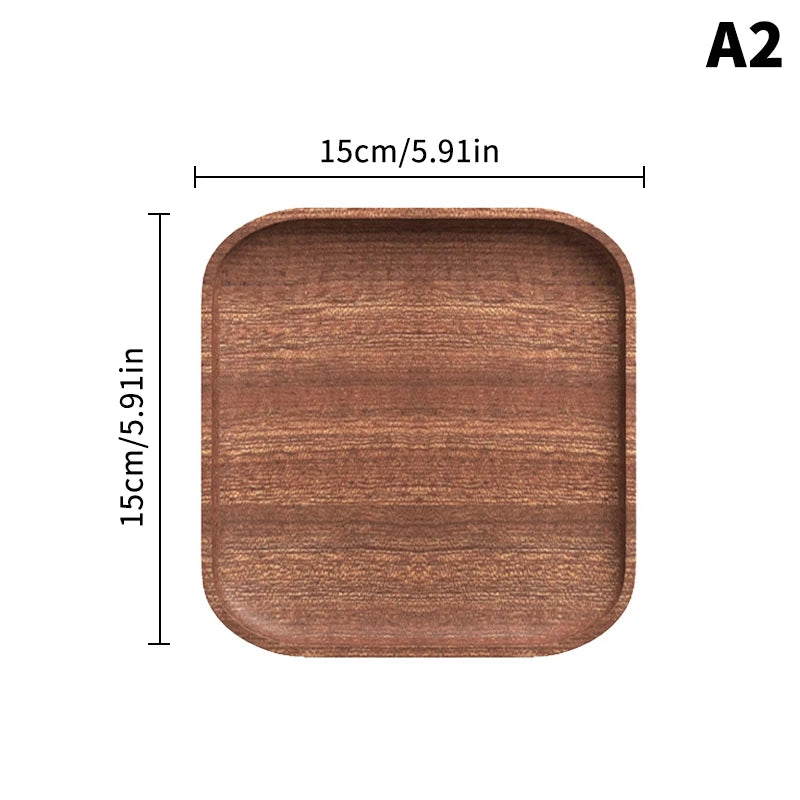 Large Solid Walnut Wood Dinner Plate & Serving Tray – Cake Bread Coffee Tea Wooden Platter