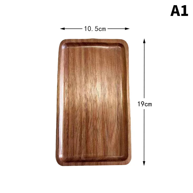 Solid Wood Serving Tray | Japanese-Style Round & Rectangle Snack Board