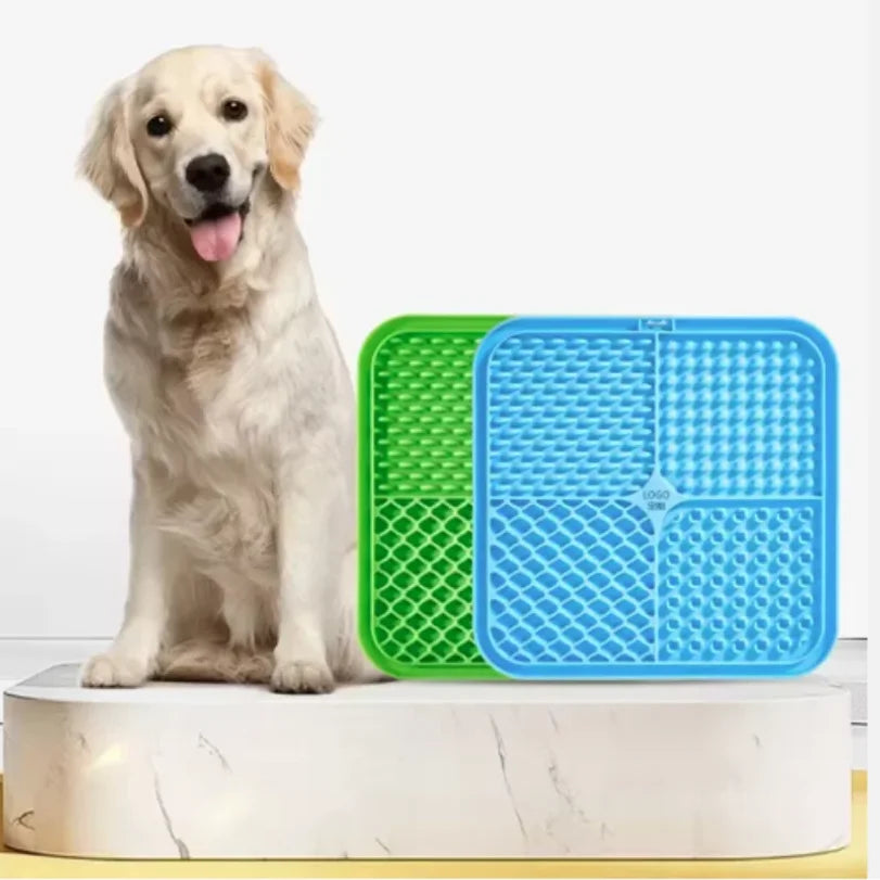 Silicone Dog Lick Mat Slow Feeder – Bath Distraction Suction Plate for Dog Training