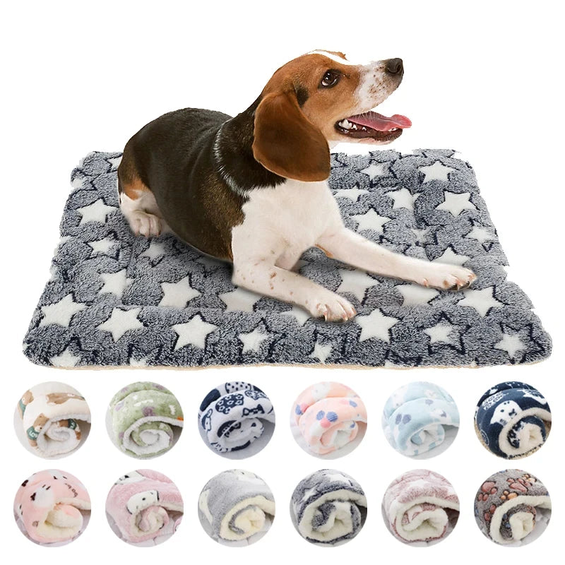 Flannel Pet Sleeping Mat – Soft Dog & Cat Bed Cushion Blanket for Winter