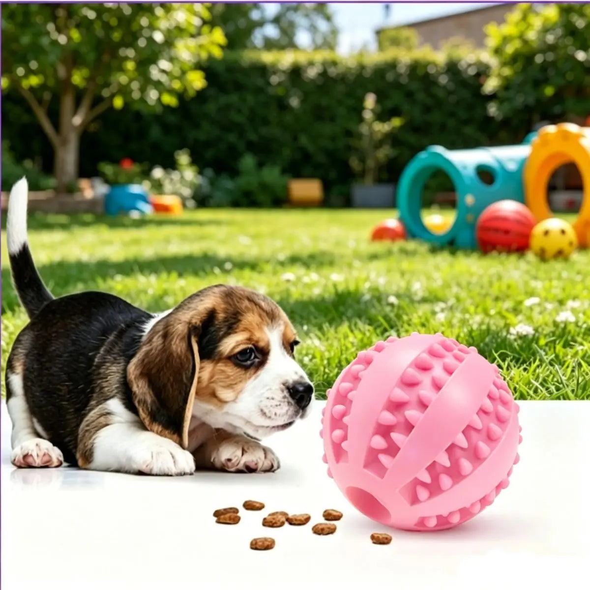 Bite Resistant Dog Toy Ball – Teething Chew Toy & Treat Feeder for Small Medium Large Dogs