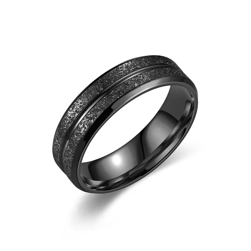 Square Zircon Stainless Steel Couple Ring – Romantic Engagement Wedding Ring for Women & Men