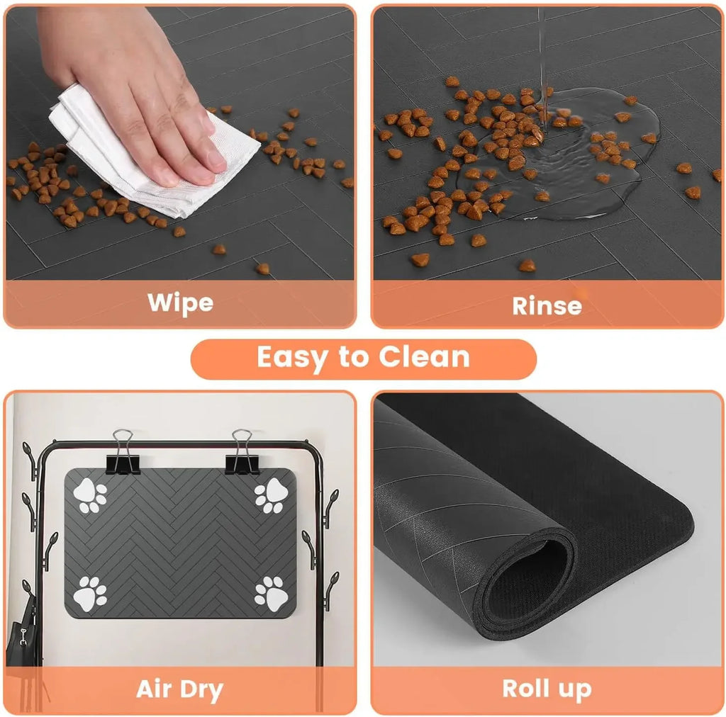 Absorbent Pet Feeding Mat – Waterproof Quick-Dry Placemat for Dog & Cat Food Bowls