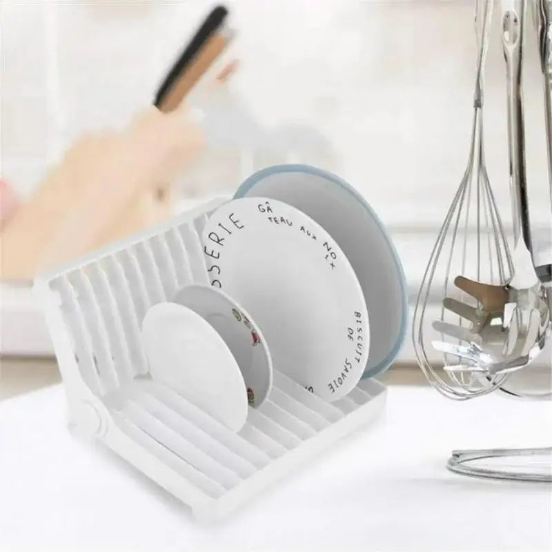 Foldable Kitchen Dish Drying Rack & Drainage Shelf – Cup Plate Sorting Storage Holder