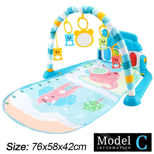 Baby Gym Activity Mat with Kick & Play Piano – Musical Floor Mat for Infants 0-36 Months