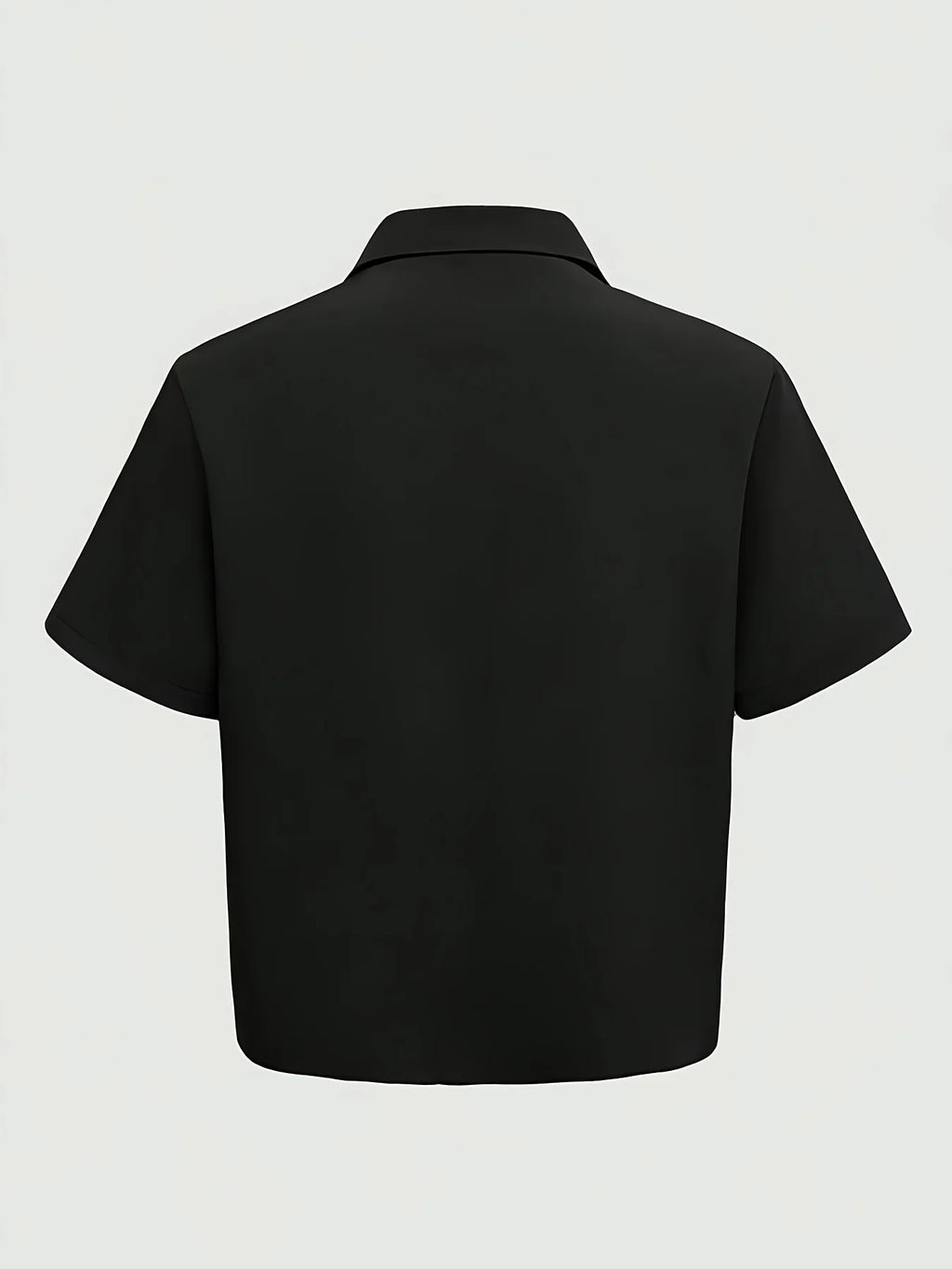 Men’s Minimalist Short Sleeve Crop Polo Shirt – Casual Solid Color Academy Style