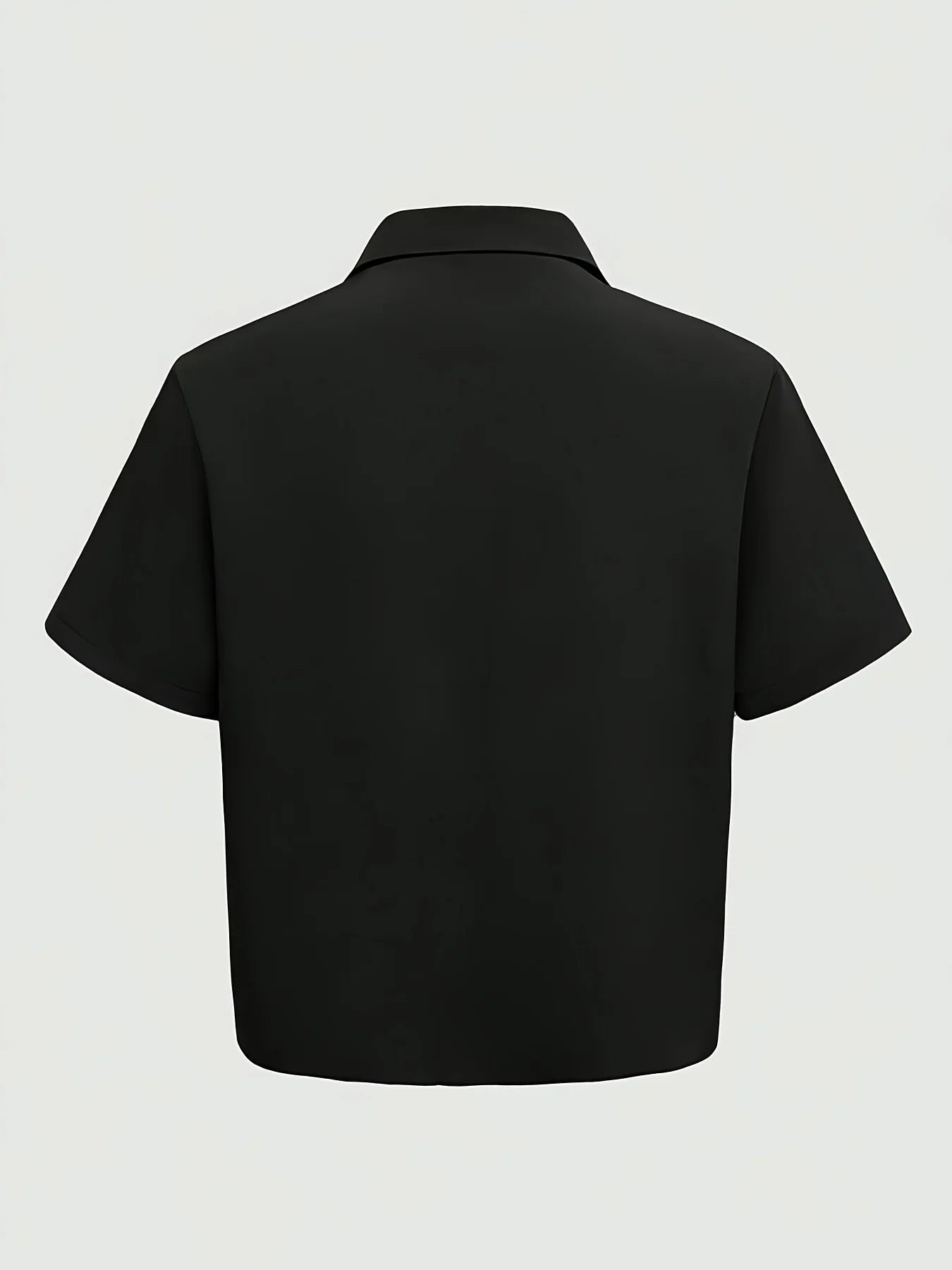 Men’s Minimalist Short Sleeve Crop Polo Shirt – Casual Solid Color Academy Style