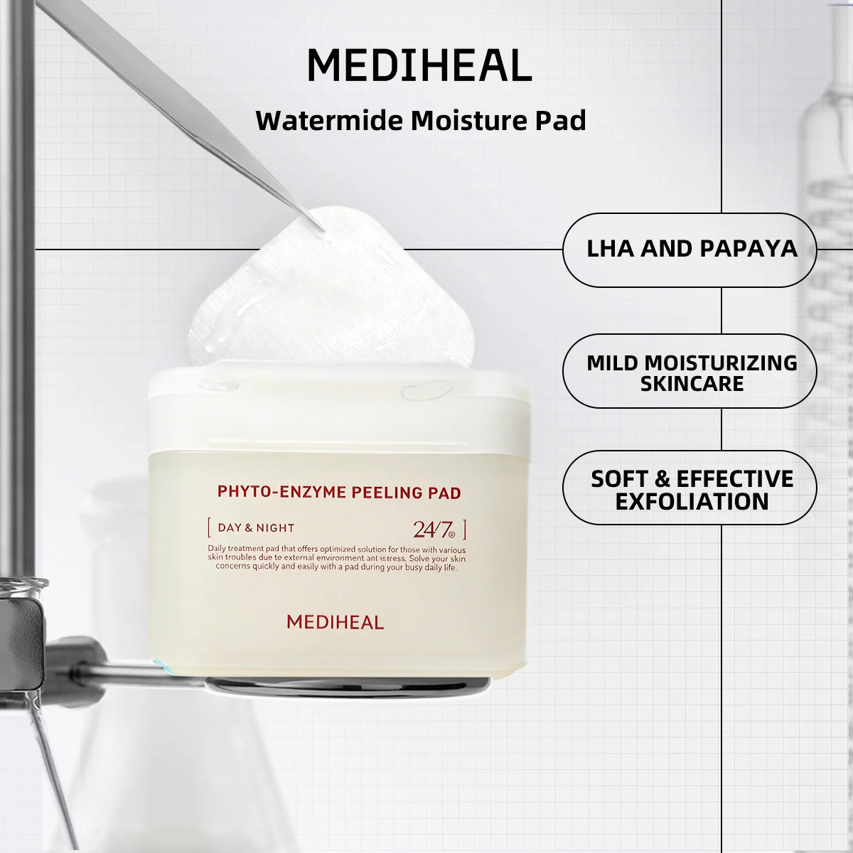 MEDIHEAL Daily Hydrating Skincare Cotton Pads – Korean K-Beauty Moisture Pads