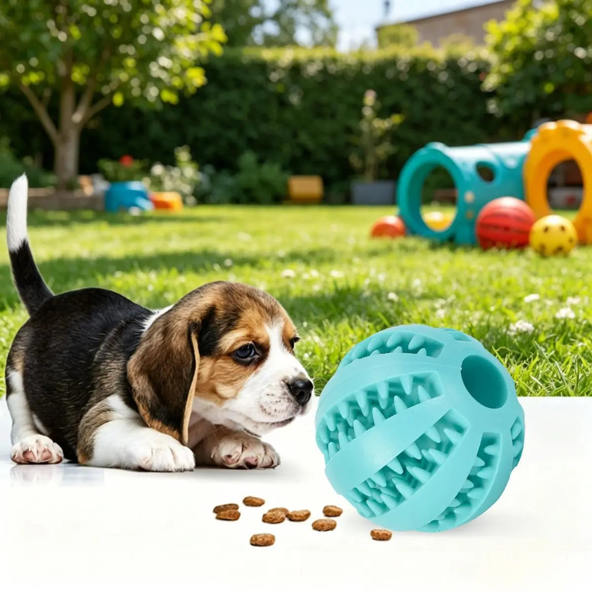 Bite Resistant Dog Toy Ball – Teething Chew Toy & Treat Feeder for Small Medium Large Dogs