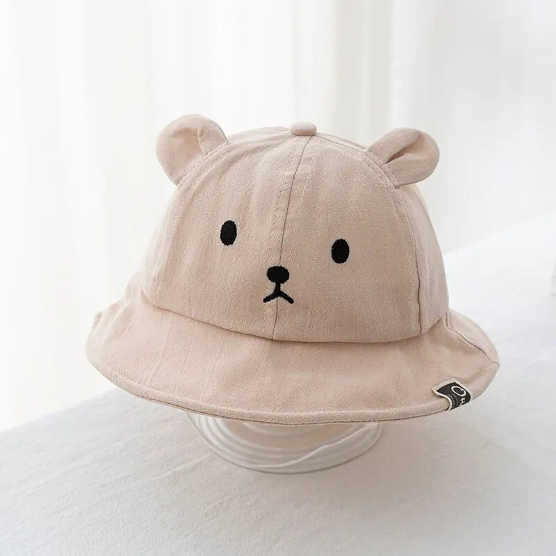 Cute Bear Baby Bucket Hat – UV Sun Protection Hat for Infants & Toddlers 0–4 Years