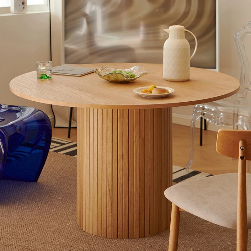 Large Round Wooden Dining Table – Complete Kitchen Dining Room Furniture for Restaurant & Home