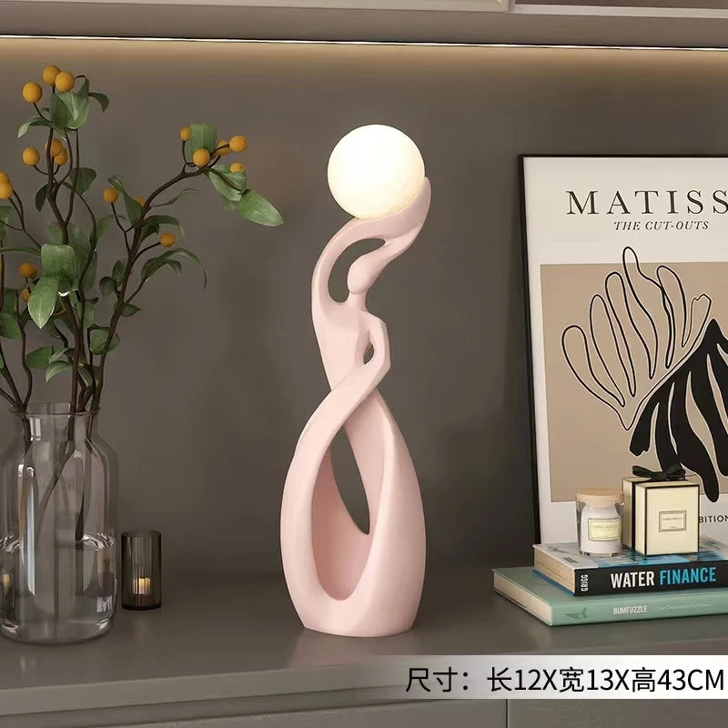 Nordic Luminous Floor Sculpture | Abstract Art Statue for Living Room