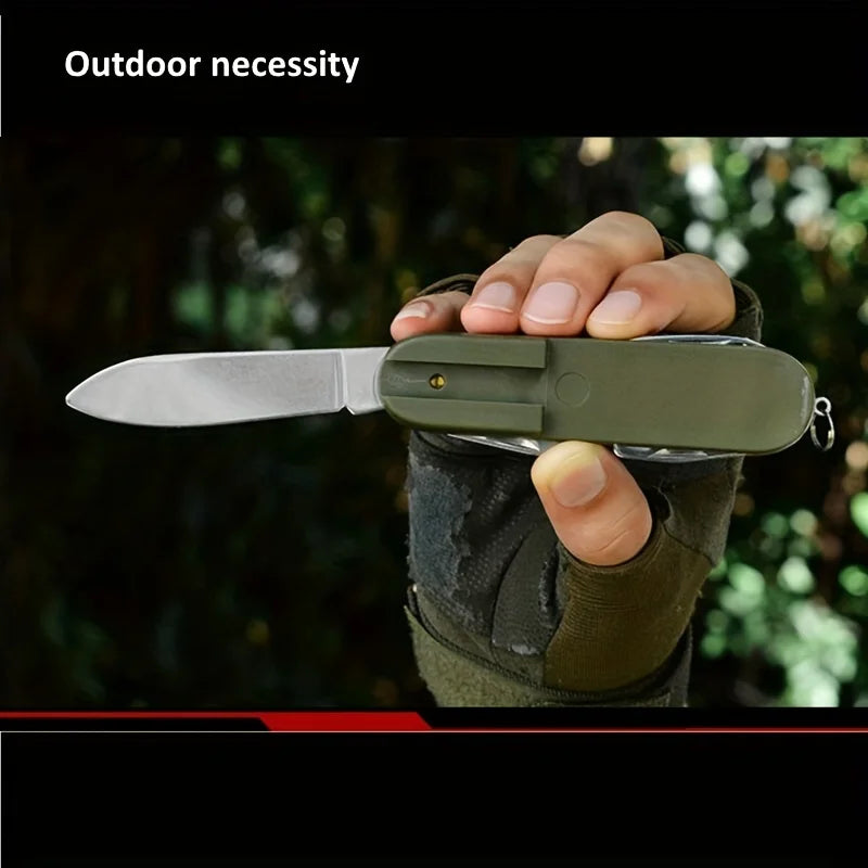 Stainless Steel 7-in-1 Outdoor Tableware Set – Portable Cutlery for Picnic Camping Hiking Travel