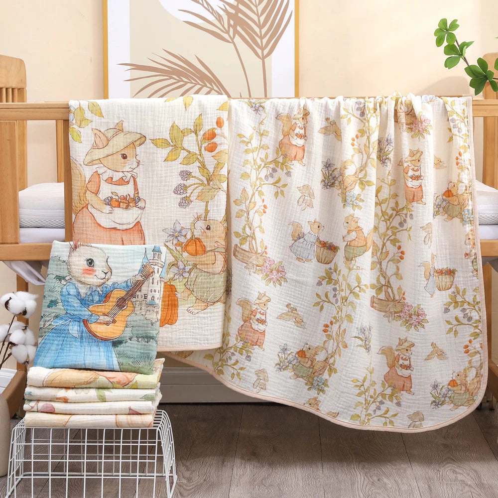 Newborn Baby Bath Towel – Soft Pure Cotton Gauze Blanket for Infants