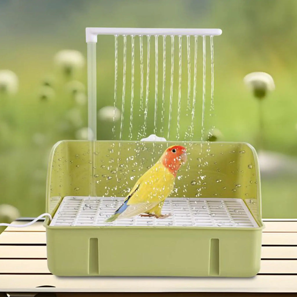 Parrot Automatic Bird Bath Fountain with Pump – USB Running Water Cage Bathing Set for Birds