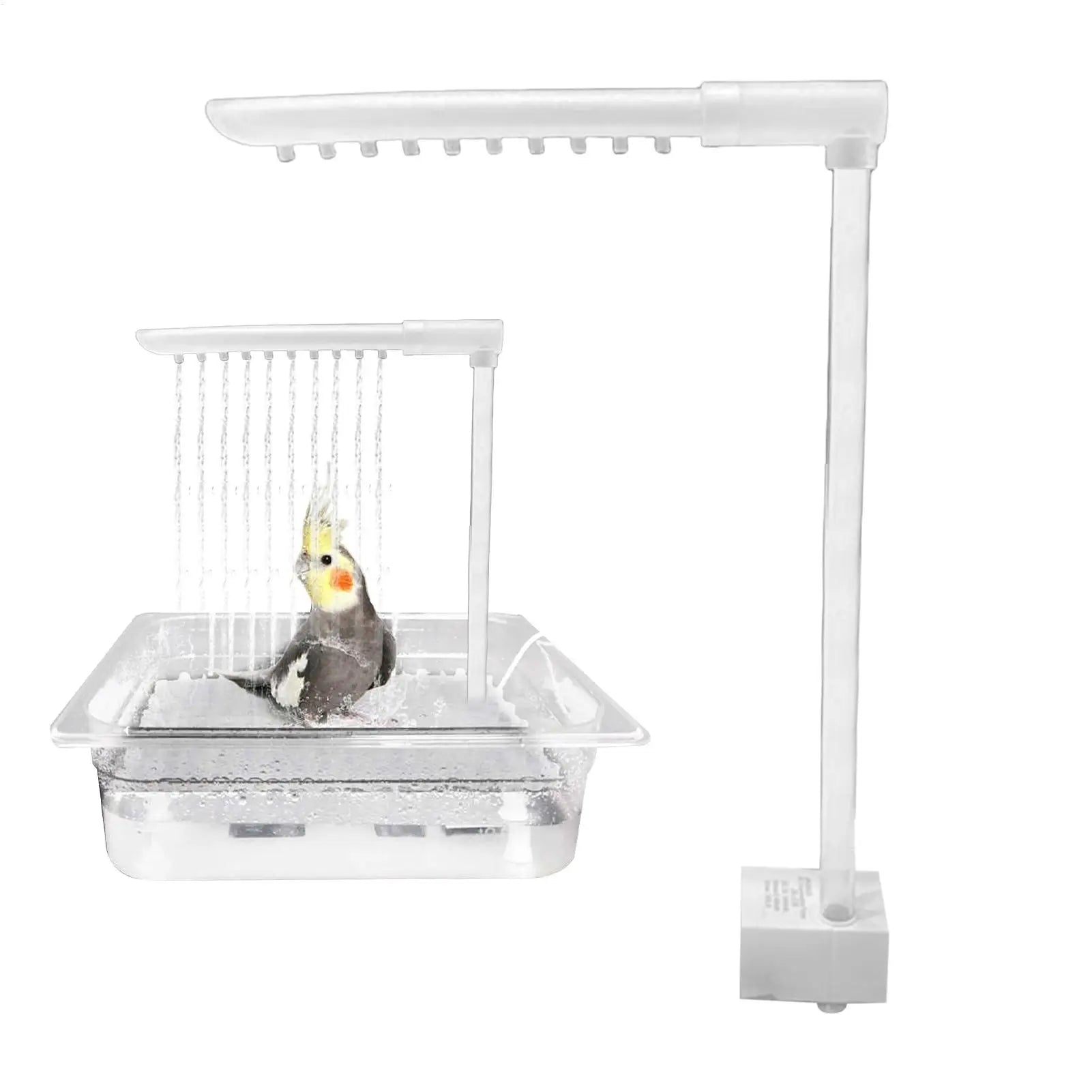 Parrot Automatic Bird Bath Fountain with Pump – USB Running Water Cage Bathing Set for Birds