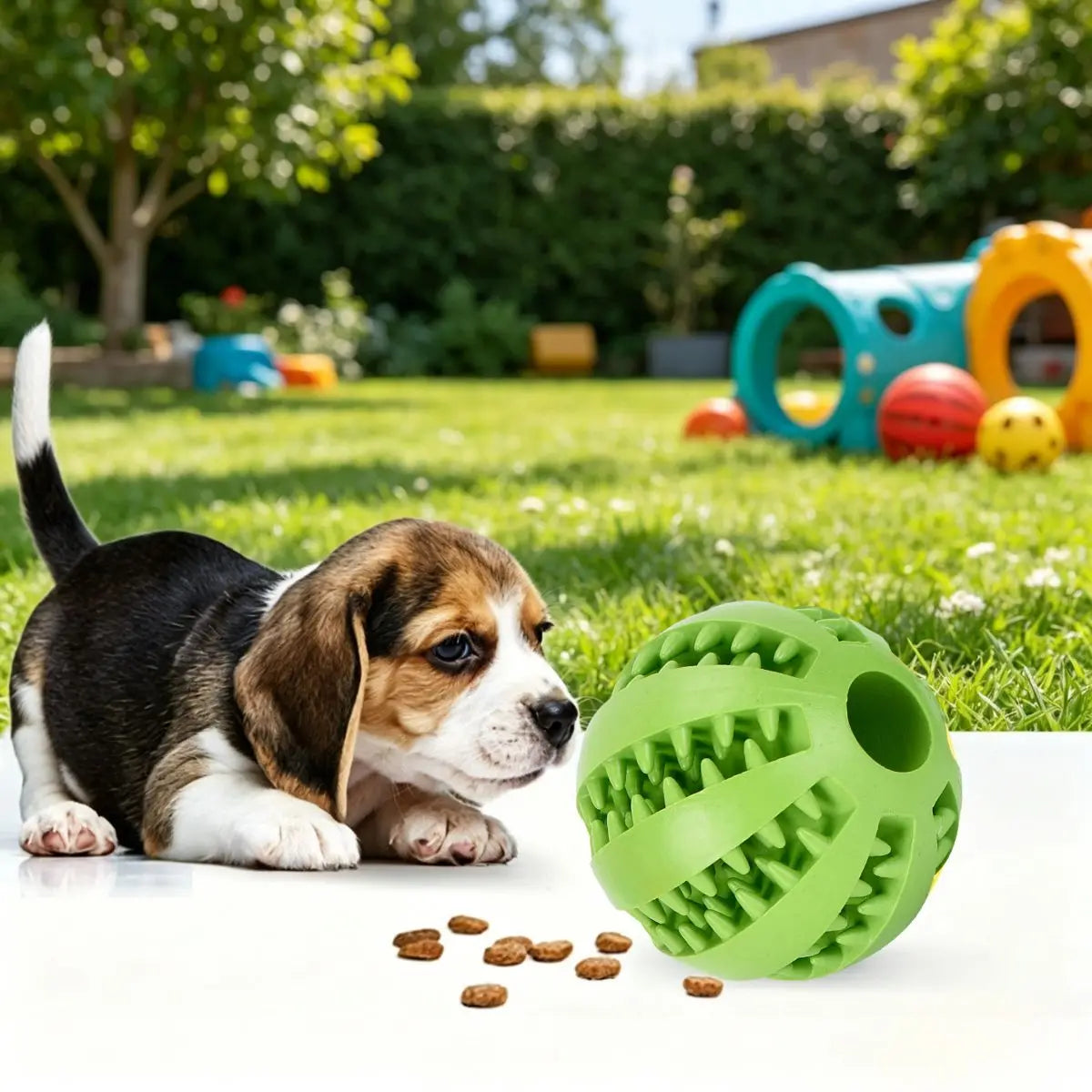 Bite Resistant Dog Toy Ball – Teething Chew Toy & Treat Feeder for Small Medium Large Dogs