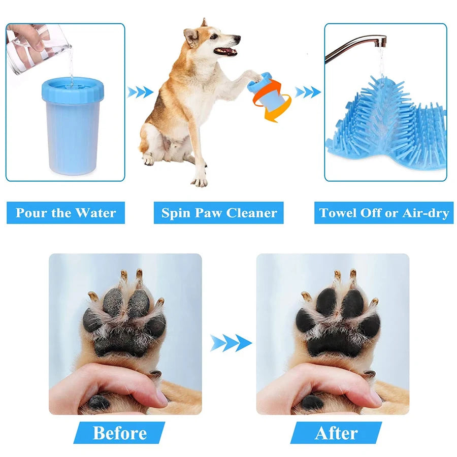 Pet Paw Cleaner Cup – Portable Silicone Brush Foot Washer for Dogs & Cats