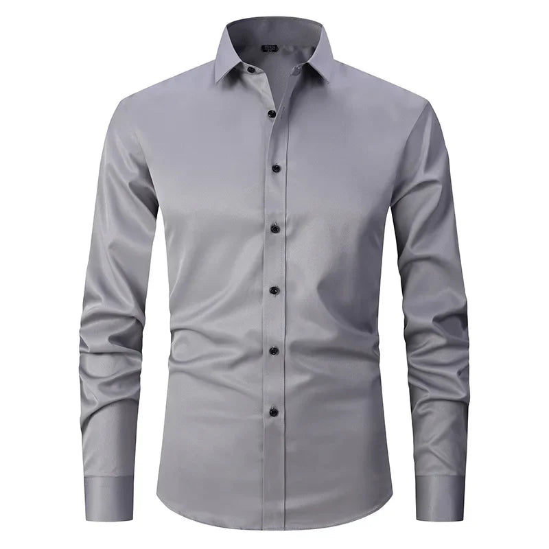 Men’s Slim Fit Long Sleeve Business Dress Shirt – Formal Casual Elegant Blouse