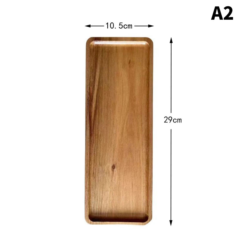 Solid Wood Serving Tray | Japanese-Style Round & Rectangle Snack Board