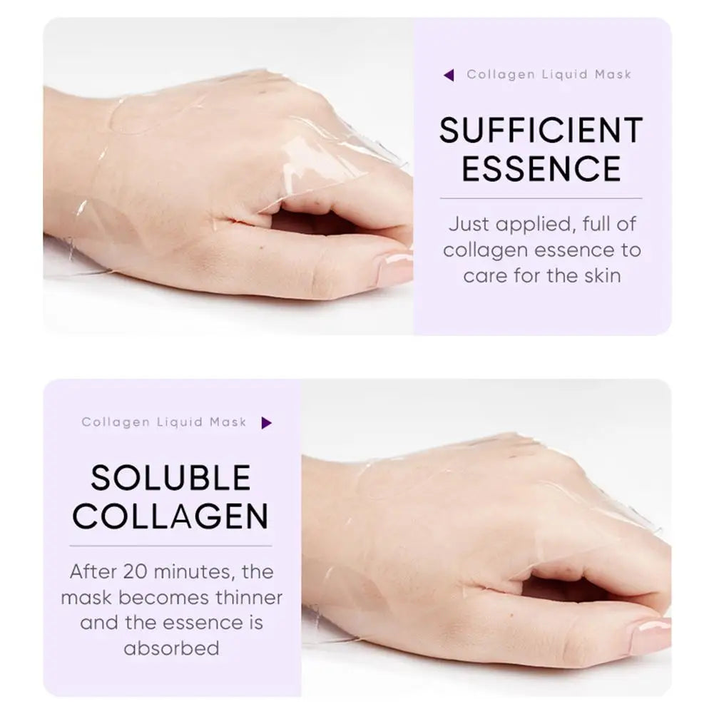 5-Piece Hyaluronic Acid Collagen Hydrating Sheet Mask – Moisturizing Facial Skincare Mask