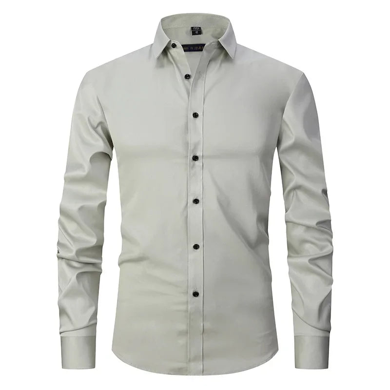 Men’s Slim Fit Long Sleeve Business Dress Shirt – Formal Casual Elegant Blouse