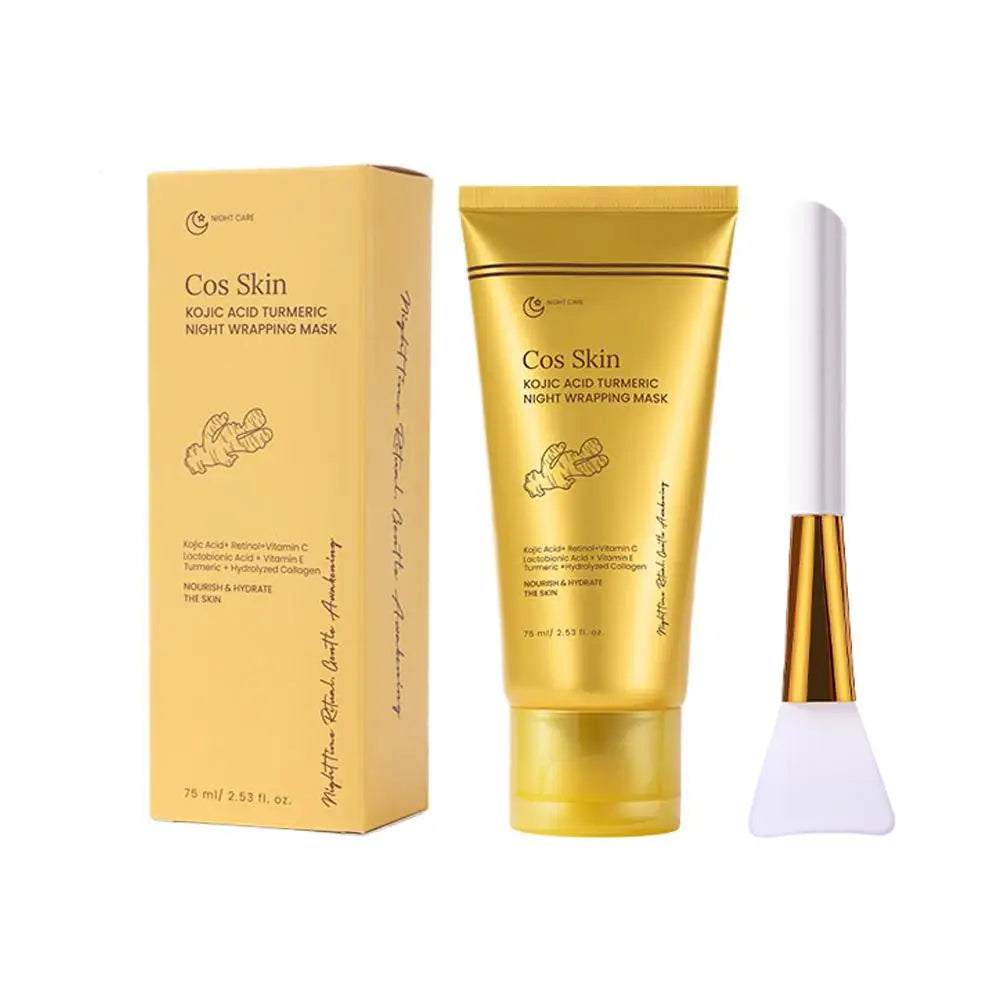 Kojic Acid Turmeric Overnight Peel Off Mask Kit – Collagen Glowing Skin Firming Skincare