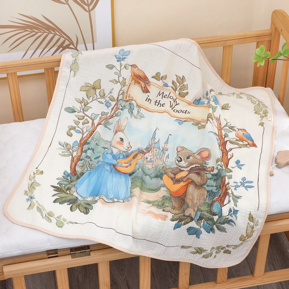 Newborn Baby Bath Towel – Soft Pure Cotton Gauze Blanket for Infants