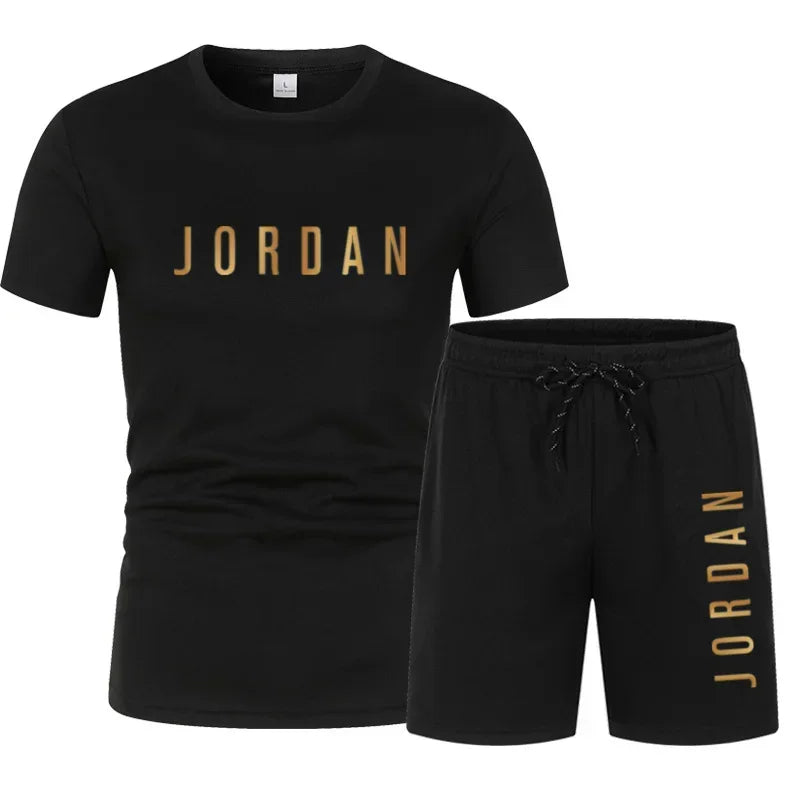 Men’s Summer Short Sleeve T-Shirt & Shorts Two Piece Set – Casual Sports Matching Outfit