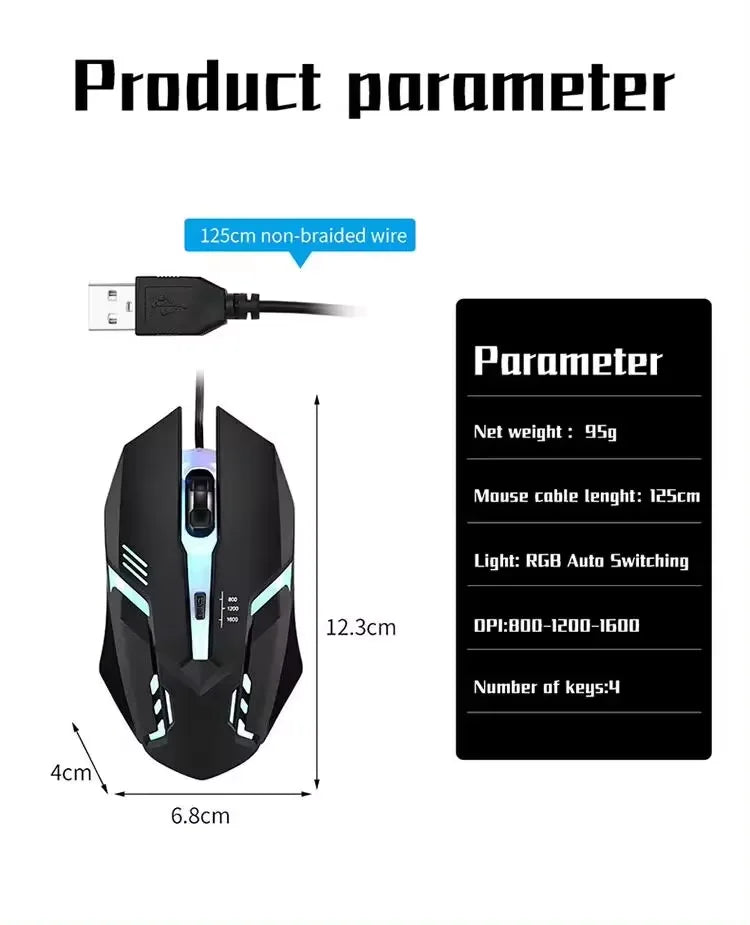 ITLY M01 LED Gaming Mouse – USB Wired Backlit Mouse for PC & Laptop