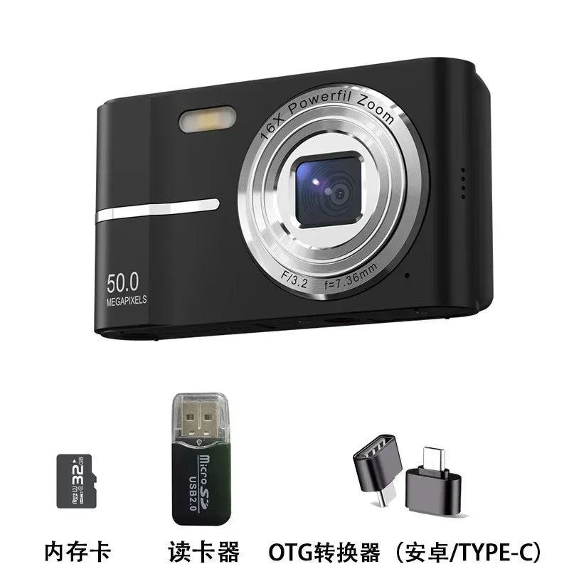 Lenovo 5K Digital Camera – 50MP 16x Zoom Anti-Shake Compact Camera with Flash