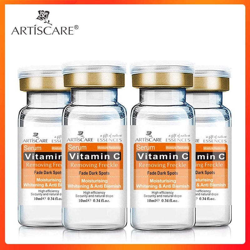 ARTISCARE Vitamin C Serum 4-Piece Facial Care Set – Hyaluronic Acid Moisturizing Nourishing Essence